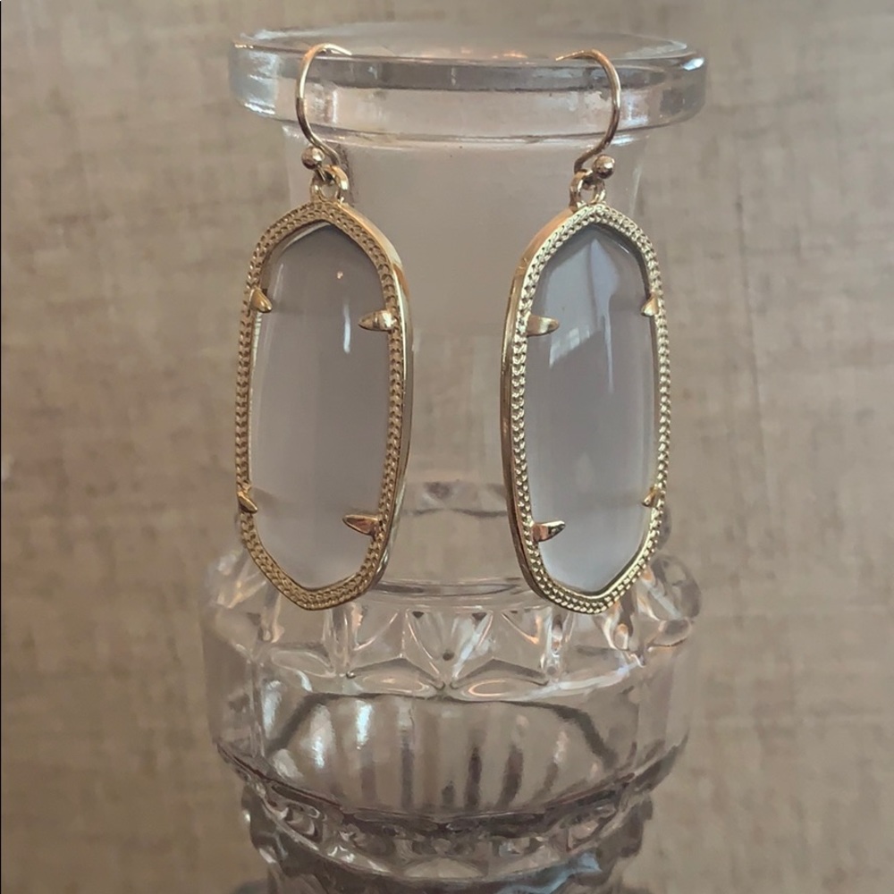 Kendra Scott Drop Earrings Slate & Gold
